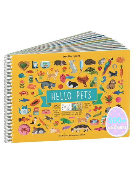 Libro de Pegatinas CUPKIN Hello Pets 500+ Animales