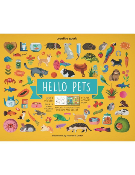 Libro de Pegatinas CUPKIN Hello Pets 500+ Animales
