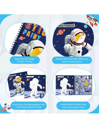 Libro de Pintura con Stickers Homicozy 4 Piezas Dinosaurios