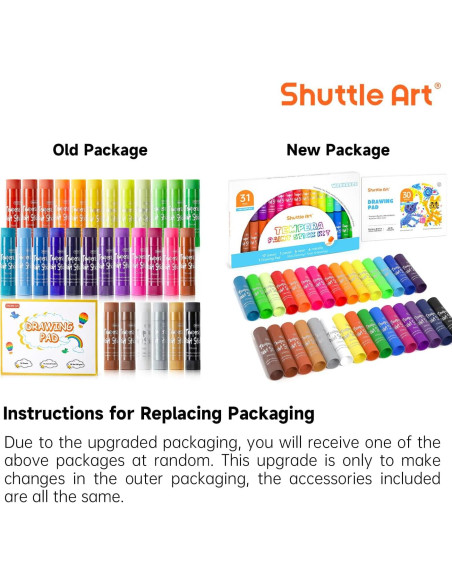 Barras de Pintura Tempera Shuttle Art 30 Colores + Bloc Dibujo