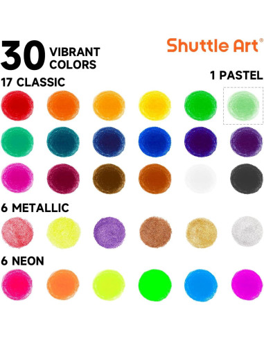 Barras de Pintura Tempera Shuttle Art 30 Colores + Bloc Dibujo