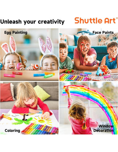 Barras de Pintura Tempera Shuttle Art 30 Colores + Bloc Dibujo