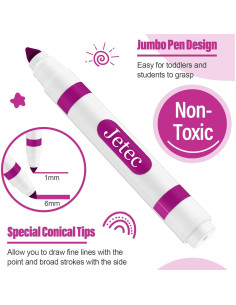 Marcadores Lavables Janlaugh 36 Pcs Rosa Pálido para Niños 2