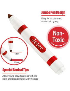 Marcadores Lavables Rojos Janlaugh 36 Pcs Punta Cónica 2