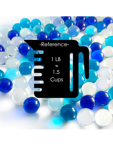 CYS EXCEL Relleno de Jarrón Vidrio Azul Claro 2.29 kg