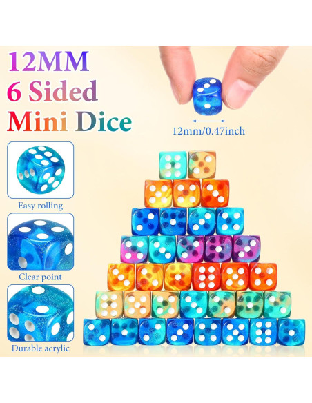Set de 144 Dados de 12mm Foilswirl para Juegos de Mesa