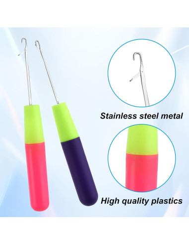 2 Agujas de Ganchillo KALIONE para Extensiones de Cabello 5mm y 3.8mm
