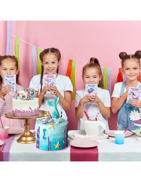 Libros de Colorear Faccito 24 Pcs Mini Animales Sirena