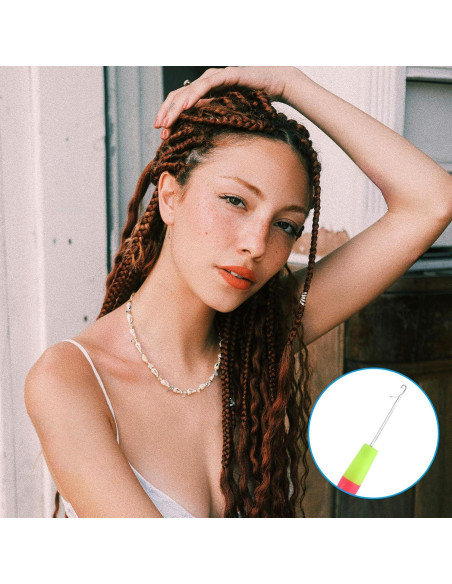 2 Agujas de Ganchillo KALIONE para Extensiones de Cabello 5mm y 3.8mm