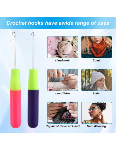 2 Agujas de Ganchillo KALIONE para Extensiones de Cabello 5mm y 3.8mm