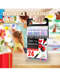 Marcadores Doble Cara ONMUST 24 Colores No Tóxicos 2