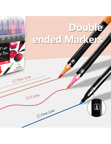 Marcadores Doble Cara ONMUST 24 Colores No Tóxicos