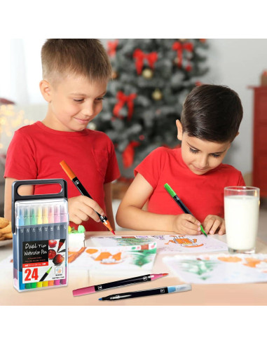 Marcadores Doble Cara ONMUST 24 Colores No Tóxicos