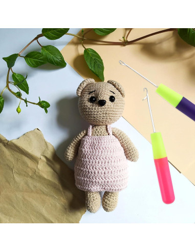 2 Agujas de Ganchillo KALIONE para Extensiones de Cabello 5mm y 3.8mm