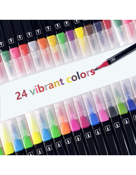 Marcadores Doble Cara ONMUST 24 Colores No Tóxicos