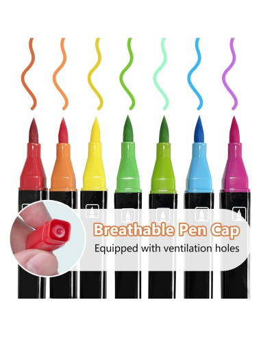 Marcadores Doble Cara ONMUST 24 Colores No Tóxicos