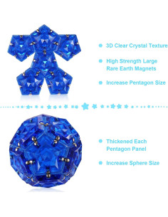 Esfera Fidget RoomyRoc - Diamante Cristal Azul - Set 12 Piezas 2