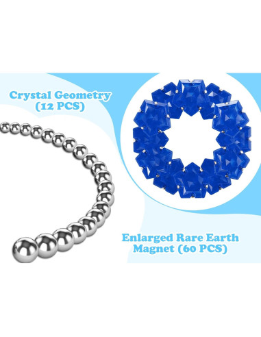 Esfera Fidget RoomyRoc - Diamante Cristal Azul - Set 12 Piezas