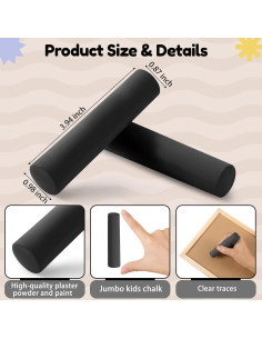 Tiza de Acera Jumbo Fulmoon 40 Pcs No Tóxica Lavable 2