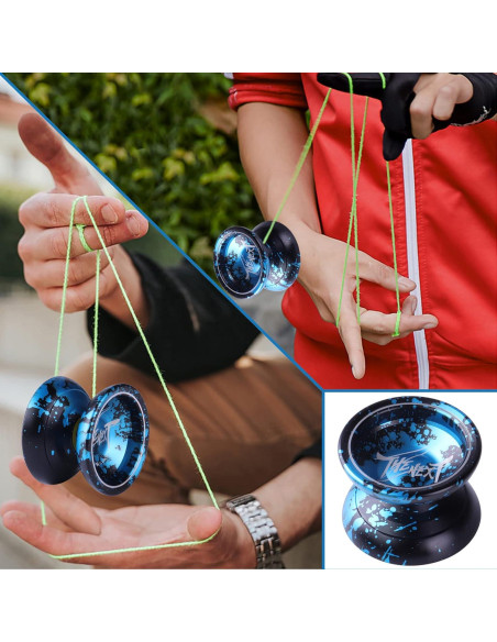 Yoyo Profesional JOLESHARE T2 Aluminio Azul Negro + Accesorios