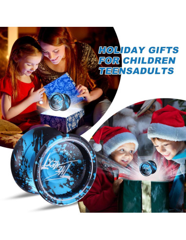 Yoyo Profesional JOLESHARE T2 Aluminio Azul Negro + Accesorios