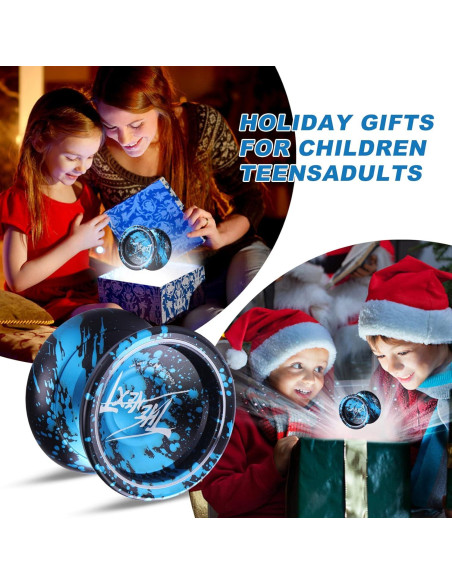 Yoyo Profesional JOLESHARE T2 Aluminio Azul Negro + Accesorios