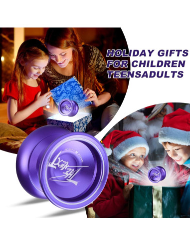 Yoyo Profesional JOLESHARE T2 Aluminio Púrpura + Cuerdas