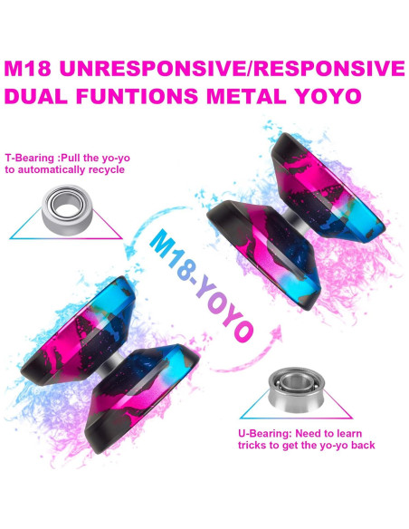 Yoyo Profesional WATIEOBOO M18 Metal Responsive para Niños