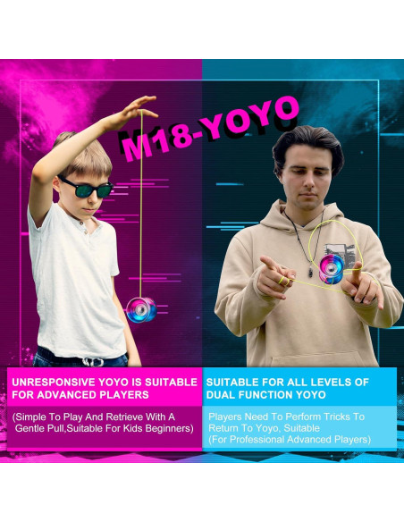 Yoyo Profesional WATIEOBOO M18 Metal Responsive para Niños