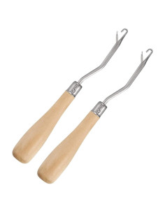 2 Agujas de Ganchillo de Madera 16 cm para Alfombras CLHJINRUOLIU