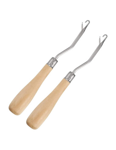 2 Agujas de Ganchillo de Madera 16 cm para Alfombras CLHJINRUOLIU
