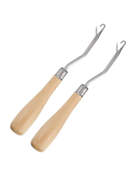 2 Agujas de Ganchillo de Madera 16 cm para Alfombras CLHJINRUOLIU