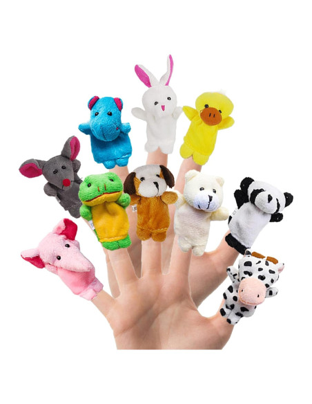 10 Piezas Títeres de Dedos RIY Animales de Granja 7 cm
