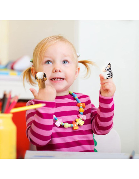 10 Piezas Títeres de Dedos RIY Animales de Granja 7 cm
