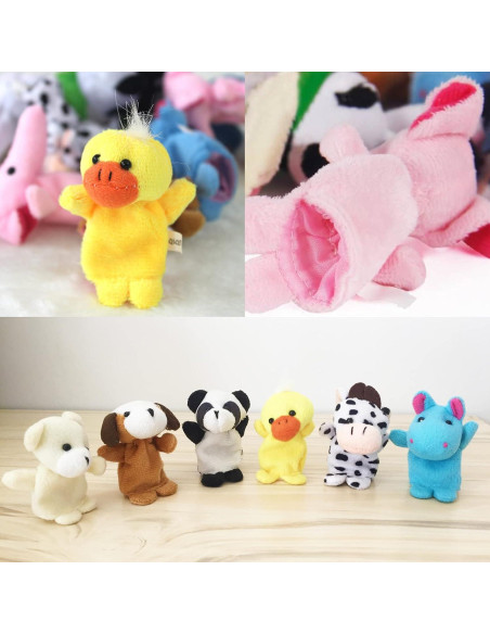 10 Piezas Títeres de Dedos RIY Animales de Granja 7 cm
