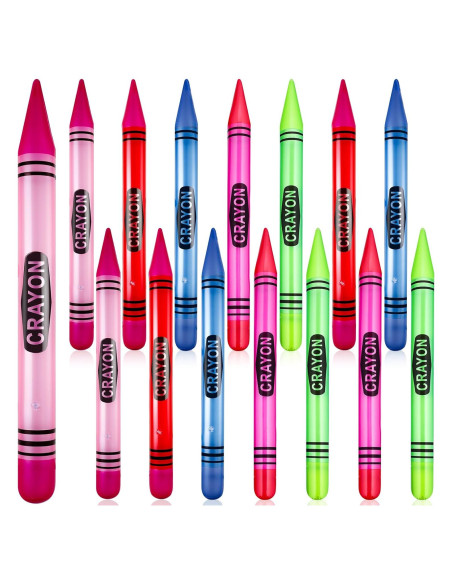 15 Crayones Inflables Gigantes Glimin 109 cm Fiesta Neón