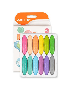 Crayones YPLUS de Cacahuate 12 Colores Pastel Lavables