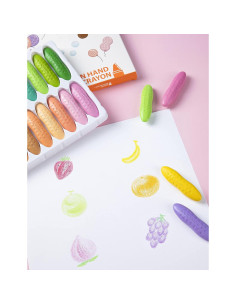 Crayones YPLUS de Cacahuate 12 Colores Pastel Lavables 2