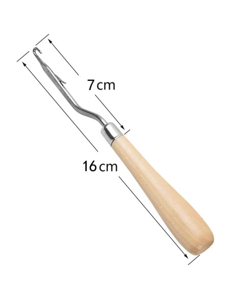 2 Agujas de Ganchillo de Madera 16 cm para Alfombras CLHJINRUOLIU