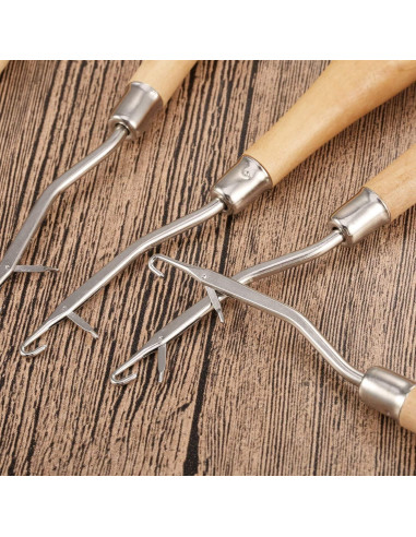 2 Agujas de Ganchillo de Madera 16 cm para Alfombras CLHJINRUOLIU