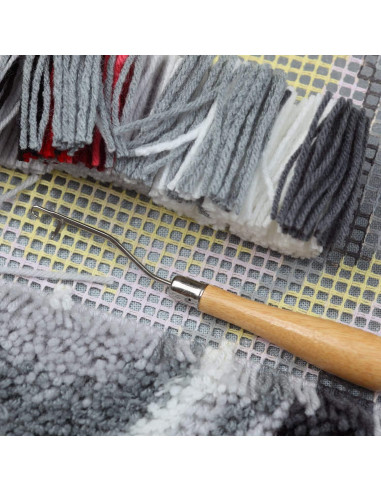 2 Agujas de Ganchillo de Madera 16 cm para Alfombras CLHJINRUOLIU