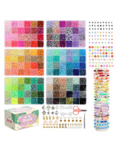 Kit de Pulseras de Arcilla QUEFE 144 Colores 6 Cajas Manualidades
