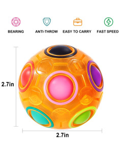 Bola de Rompecabezas Mágica Vdealen 7 cm Color Naranja 2