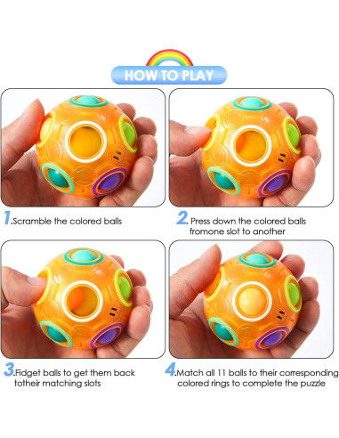 Bola de Rompecabezas Mágica Vdealen 7 cm Color Naranja