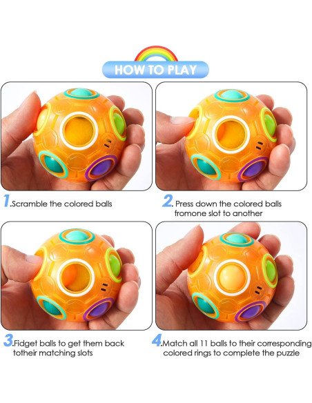 Bola de Rompecabezas Mágica Vdealen 7 cm Color Naranja