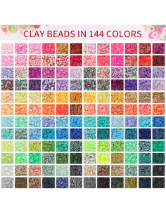 Kit de Pulseras de Arcilla QUEFE 144 Colores 6 Cajas Manualidades 2