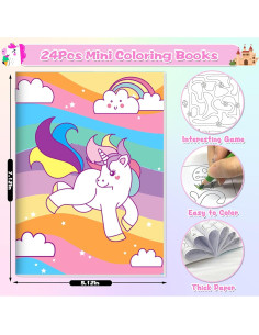 24 Libros de Colorear Unicornio Lionoble 13x18 cm para Niños 2