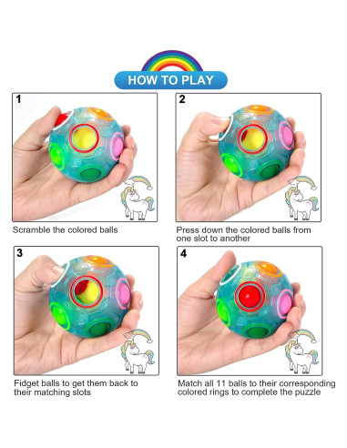 Bola de Rompecabezas Arcoíris Vdealen 7 cm para Fidget