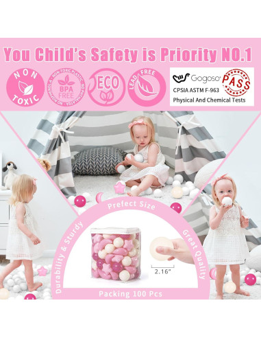 Bolas de Piscina GOGOSO 100PCS Estrellas y Lunas