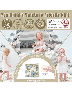 Bolas de Piscina GOGOSO 100PCS Estrellas y Lunas 2